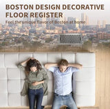 Floor Register 4x10 Inches - Heavy Duty Walkable Steel Floor Vents - Ease Adjust Air Flow Direction Floor Registers - Satin Nickel Floor Vent Covers - Boston Design Air Vents for Home