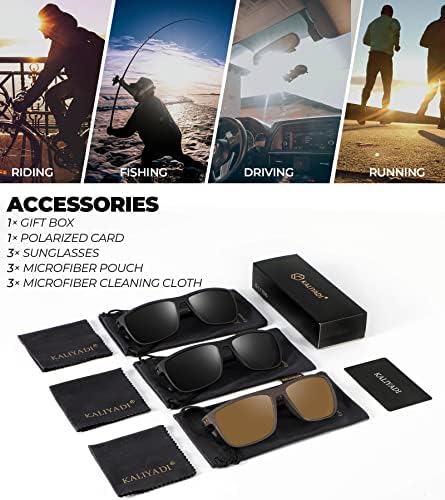 KALIYADI Polarized Sunglasses for Men, Lightweight Sun Glasses with UV Protection for Driving Fishing Golf