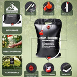 Portable Outdoor Privacy Tent Shower with Toilet, Lights - Large Pop Up Camping Bathroom Tent