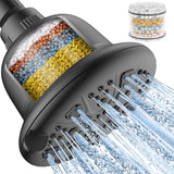 MakeFit Filtered Shower Head - High Pressure Shower Head with Filter for Hard Water Softener - 7 Settings Bathroom Rain Showerhead to Remove Chlorine and Heavy Metals (Gray)