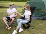 Camping Chairs, All Aluminum Frame Portable Folding Camp Chair for Adults, Heavy Duty High Back Collapsible with Built-in Pillow, Side Pocket, Carry Bag for Backpacking, Hiking, Beach