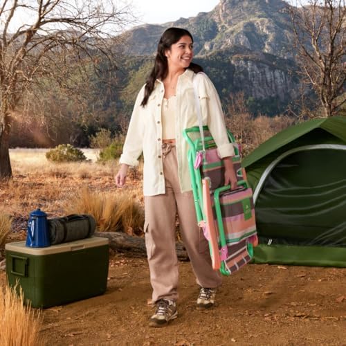 Roxy Beach Chair – Lightweight Folding Chair with Adjustable Recline and Cup Holder – Portable and Durable Chairs for Beach, Camping, or Outdoor Events