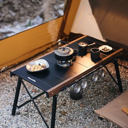 Naturehike Folding IGT Camping Table, Portable Outdoor IGT Cook System, Ultralight Aluminum Camp Table with Carry Bag for Car Camping Picnic RV Trip Patio Backyard BBQ