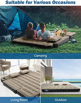 JOYTUTUS Truck Bed Mattress for 5.5-5.8Ft, Full Size Inflatable Mattress Pickup Short Beds for Outdoor Camping, with Carry Bag & Cup Holder & Cavity Design, Camel&Black