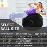 Anti-Burst and Slip Resistant Exercise Ball - Yoga, Fitness, Birthing Ball With Quick Pump, 2,000-Pound Capacity, Multiple Colors and Sizes