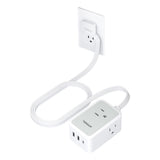 TESSAN Small Flat Plug Power Strip, Ultra Thin Extension Cord 5 ft, 3 AC Outlets with 3 USB Ports (1 USB C), Multiple Wall Outlet Extender for Cruise Travel Office School Dorm Room Essentials