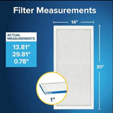 Filtrete 14x30x1 AC Furnace Air Filter, MERV 13, MPR 1900, Premium Allergen, Bacteria & Virus Filter, 3-Month Pleated 1-Inch Electrostatic Air Cleaning Filter, 6-Pack (Actual Size 13.81x29.81x0.78 in)
