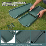 Rain Gutter Downspout Splash Block, Gutter Downspout Extensions for Water Drainage, 24" Gutter Splash Guards Downspout Extender, Fixable Down spout Drain Trays with PE Nails(2 Pack, Green)