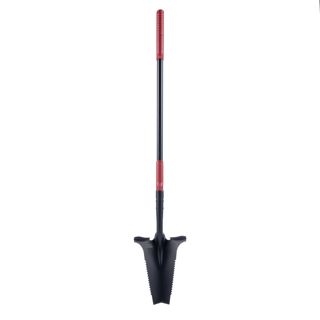 Root Slayer RS225 Long Handle Garden Shovel, Fiberglass Shaft, Black