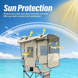 BDL Camping Chair with Canopy Shade Portable Folding Beach Chairs with Cooler, Mesh Backrest, Cup Holder, and Pocket for Camping, Fishing, Beach, and Sports