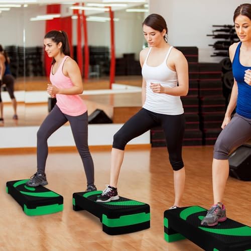 BalanceFrom Aerobic Exercise Step Platform, Home & Gym Workout Stepper, Green