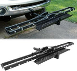 600LBS Steel Motorcycle Scooter Dirtbike Carrier Hauler Hitch Mount Rack Ramp Anti Tilt