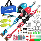 ODDSPRO Kids Fishing Pole Pink, Portable Telescopic Fishing Rod and Reel Combo Kit - with Spincast Fishing Reel Tackle Box for Girls, Youth