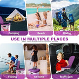 Upgrade XL Portable Toilet for Adults, Extra Large Portable Travel Floding Toilet, Camping Tall Toilets with Lid for Adults and Kids Compact Potty for Car,Hiking,Beach and Camping