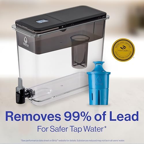 Brita Water Dispenser, UltraMax Elite Filter, Removes 99% of Lead, Includes 1 Filter, 27-Cup Capacity, Black