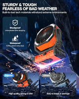 kejector Portable Camping Fan Rechargeable - 23000mAh 3-in-1 Battery Powered Fan with LED Lights, USB C, Auto Oscillating Portable Fan for Tents, Travel, BBQ, Fishing, Home, Office, Camper Essentials