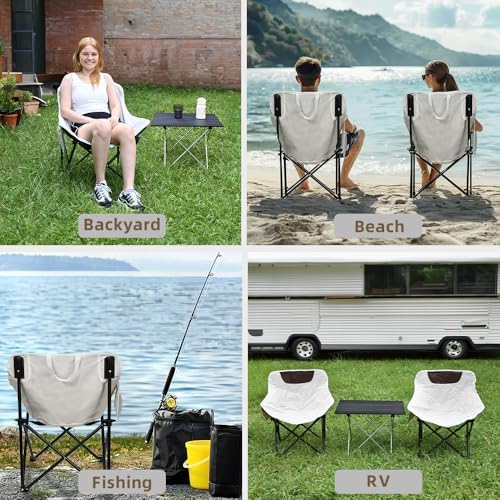 2 Pack Camping Chairs - Lightweight and Portable Chairs for Teens and Lightweight Individuals - Compact, Durable, and Portable - Ideal for Camping, Hiking, Beach, and Picnics - Carry Bag