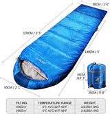 REDCAMP Kids Mummy Sleeping Bag for Camping, 3 Season Cold Weather Sleeping Bag Fit Boys,Girls & Teens, Blue/Rose Red