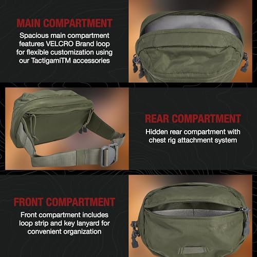 Vertx Long Walks MP 2L Tactical Waist Fanny Pack Concealed Carry Gear Bag for Travel, CCW, EDC, Work, Hiking, Outdoor