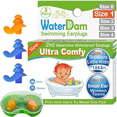 WaterDam Swimming Ear Plugs Great Waterproof Ultra Comfy Earplugs Prevent Swimmer's Ear