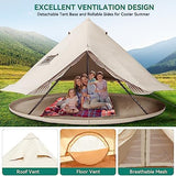 YITAHOME Canvas Bell Yurt Tents - 4 Season Waterproof Glamping Tents w/Stove Jack for Family Camping, Hunting, Parties - 13/16.4/20FT
