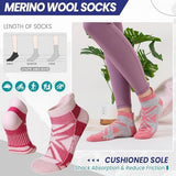 Eyean Merino Wool Ankle Running Socks Men Women Hiking Thick Half Cushioned Support No Show Socks 6 Pairs