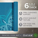Gaiam Yoga Mat - Premium 6mm Print Extra Thick Non Slip Exercise & Fitness Mat for All Types of Yoga, Pilates & Floor Workouts (68"L x 24"W x 6mm Thick)