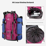 Bseash 60L Waterproof Hiking Camping Backpack with Rain Cover, Large Outdoor Sport Travel Daypack Rucksack for Climbing