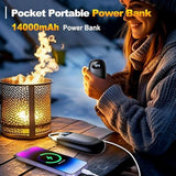 Hand Warmers Rechargeable - 14000mAh Electric Hand Warmers, Max 20 Hrs Warmth 4 Levels Heat Up to 131℉, Dual-Side Heating Portable Reusable Pocket Heater 2 Pack for Raynauds, Hunting, Camping, Golf