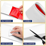 Flexible Baseboard Molding Trim 4 Inch Self-Adhesive Vinyl Wall Base Peel and Stick Cove Base Rubber Wall Baseboard Moulding Trim (40Ft, White)