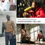 Bambaw Non-insulated Water Bottle 32oz, Blue Water Bottle with Handle, Stainless Steel Single Wall Water Bottle Dishwasher Safe, 1 Liter Water Bottles Reusable, Large Water Bottle – Aegean Blue