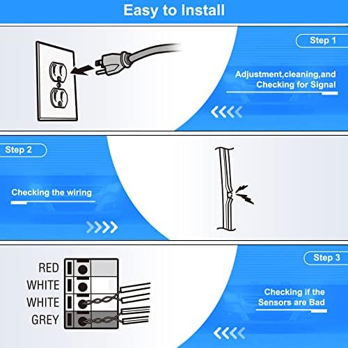 Garage Door Safety Sensor Beam Eyes, Garage Door Opener Parts Compatible with Liftmaster/Sears/Chamberlain/Craftsman/Linear Replacement (41A5034, 801CB-P) (Beam Eyes + Bracket)
