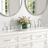 Bathroom Faucets for Sink 3 Hole, Hurran Brushed Nickel Bathroom Sink Faucet with Pop-up Drain and Supply Lines, Stainless Steel Lead-Free Widespread Faucet for Vanity RV, 2 Pack