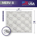 BNX TruFilter 20x24x1 Air Filter MERV 8 (6-Pack) - MADE IN USA – Dust & Pet Defense Electrostatic Pleated Air Conditioner HVAC AC Furnace Filters for Dust, Pet, Mold, Pollen MPR 600 – 700 & FPR 5