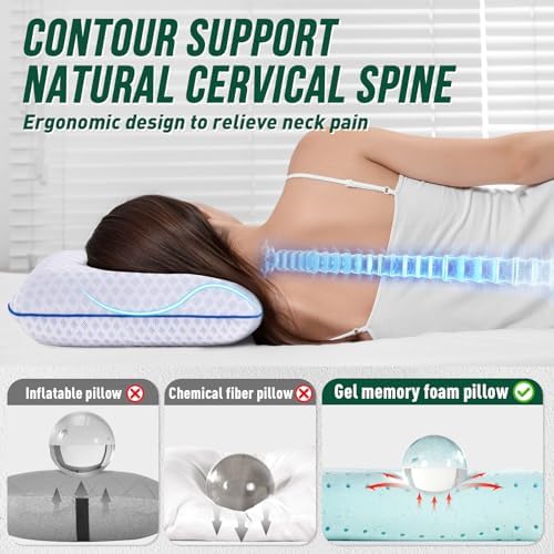 Travel & Camping Cooling Memory Foam Pillow for Backpacking &Airplanes &Beach, Medium Firm Small Camp Bed Pillow for Car Sleeping,Toddler, Breathable Washable Cover, Neck Support Portable Compressible