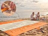 WEKAPO Beach Blanket Sandproof Waterproof, Extra Large Beach Mat, Oversized & Compact Sand Free Mat Quick Drying, Lightweight & Durable with 6 Stakes & 4 Corner Pockets