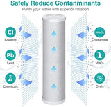 SimPure 20 x 4.5 inch 5 Micron Big Whole House Water Filter | CTO Activated Carbon Filter Replacement Cartridge Coconut shell Charcoal Filter | Matches DB20P, FC25B, CTO20BB (2 Pack)