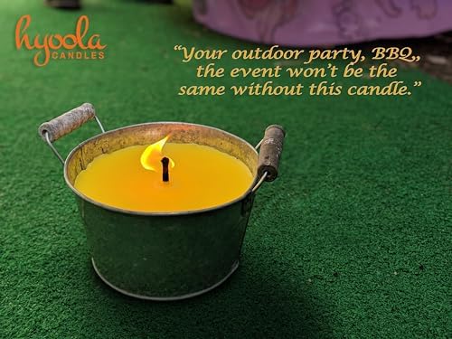 HYOOLA Large Citronella Candles Outdoor Bucket - 30 Hour - 2-Pack - Natural Repellent - European Made