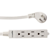 Amazon Basics 3-Prong Indoor Rectangle Extension Cord Power Strip, Flat Plug, Space-Saving, Grounded, 13 Amps, 1625 Watts, 125 VAC, 6 ft, White, 2-Pack