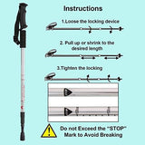 Aihoye Collapsible Trekking Poles - 2 Pack, Lightweight, Anti-Shock Walking Sticks - Adjustable for Men and Women
