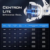 KastKing Centron & Centron Lite Spinning Reels, Freshwater and Saltwater Spinning Fishing Reel, Up to 17.5Lbs Max Drag, 5.2:1 Gear Ratio, Ultra Smooth Powerful, CNC Aluminum Spool, 9+1 BB Light Weight