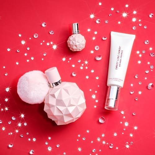 Ariana Grande Sweet Like Candy Limited Edition Holiday Set – Includes Eau de Parfum, Hand and Body Cream, and Deluxe Mini Parfum