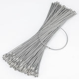 Pawfly 5 Inch/10 Inch Wire Keychain Cable Large Stainless Steel Key Ring Loop Holder, 20/50/100 Pack