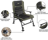 VINGLI Heavy Duty Fishing Chair with Footrest Support 440 LBS, Oversized Camping Chairs with 160° Adjustable High Back, Beach Chair for Outdoors/Yard/Forest