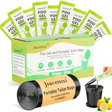 8 Gallon Camping Toilet Bags with Poo Gel - Leak-Proof Portable Toilet Liner & Odor Control Gel for Outdoor, RV, Hiking | Plant-Based