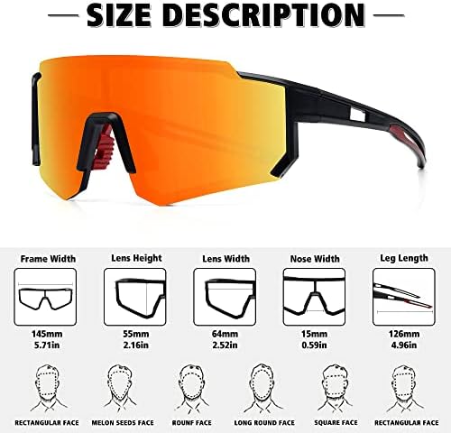 STORYCOAST Polarized Sports Sunglasses for Men Women,Driving Fishing Cycling Mountain Bike Sunglasses UV400 Protection