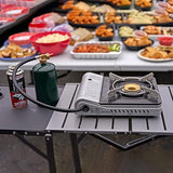 Dual Fuel Portable Stove COMBO, 12K BTU Portable Camping Stoves, w/ 4 x 8 oz. Butane Canister Tin Fuels, Dual Fuel Butane & Propane Stove for Camping, Emergencies & Outdoor Cooking by Grill Boss 90057