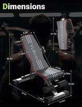 Yoleo Adjustable Weight Bench for Full Body Workout; Foldable Bench Press Bench of Home Gym Strength Training; Incline Decline Flat Utility Workout Bench with Quick Folding& Fast Adjustment (Black)