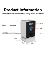 5MP 2K Window Camera,2.4GHz & WiFi Indoor Cameras for Home Security with Mounting Sticker Al Color Night Vision,Person & Motion Detection, (White)