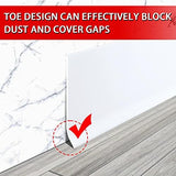 FONUNO Vinyl Wall Base Baseboard Molding Trim 4" Flexible Self Adhesive Rubber Wall Base Moulding Trim Peel and Stick Design, 4 Inch x 40 Feet, White